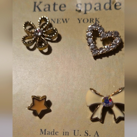 Kate Spade Gold and Cream Earrings Set - Picture 1 of 6